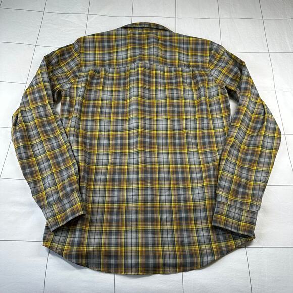 Marmot Shirt Mens Small Gray Yellow Plaid Casual Button Up Hiking Active Trail - Picture 2 of 9